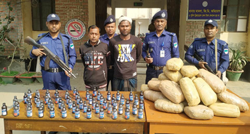 ঝিনাইদহে বিপুল পরিমান ফেন্সিডিল ও গাঁজা পাচার, মাদকসহ আটক ২