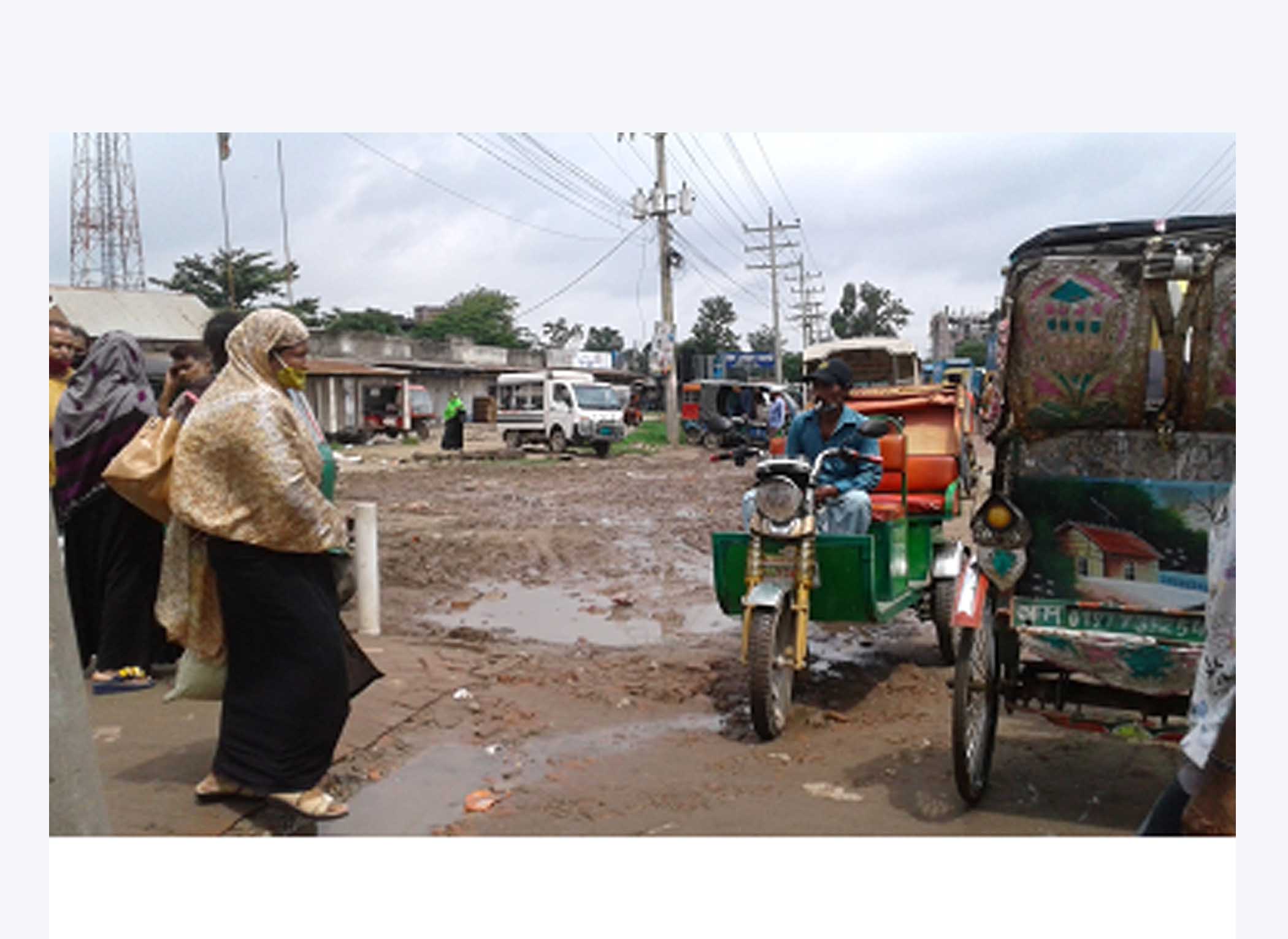 পুবাইল মিরের বাজারে যাত্রী ছাউনির দাবি