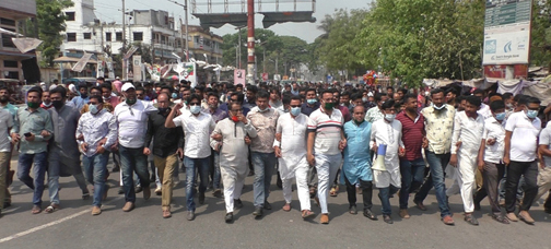 ঝিনাইদহে আওয়ামী লীগের হরতাল বিরোধী মিছিল